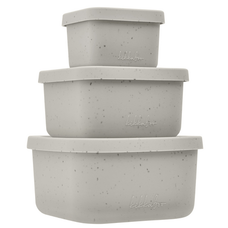 Set 3 cutii pentru gustari bebelusi din silicon alimentar Platinum, Sand, Kikka Boo