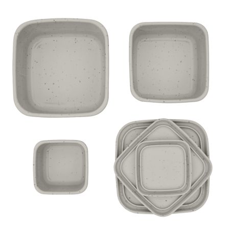 Set 3 cutii pentru gustari bebelusi din silicon alimentar Platinum, Sand, Kikka Boo 743442