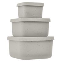 Set 3 cutii pentru gustari bebelusi din silicon alimentar Platinum, Sand, Kikka Boo