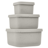 Set 3 cutii pentru gustari bebelusi din silicon alimentar Platinum, Sand, Kikka Boo