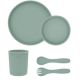 Set complet din silicon pentru mesele bebelusului Platinum, Sage Green, 6 luni+, 5 piese, Kikka Boo 743450
