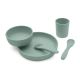 Set complet din silicon pentru mesele bebelusului Platinum, Sage Green, 6 luni+, 5 piese, Kikka Boo 743451