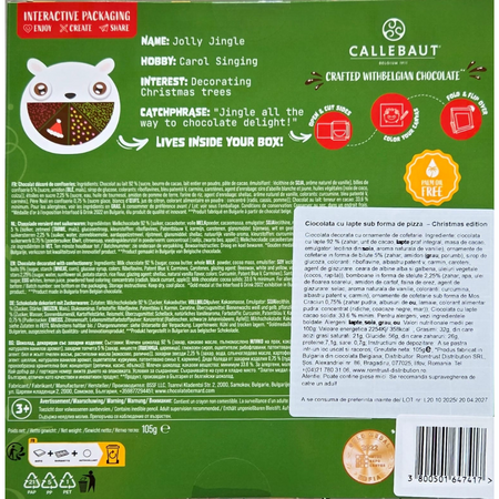 Ciocolata belgiana cu lapte Christmas Edition, 105 g, Bernard Chocolatier 743672