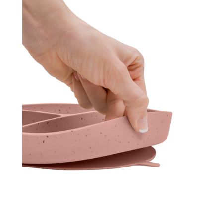 Farfurie pentru bebelusi cu compartimente si baza cu ventuza, Blush, 600 ml, Kikka Boo 743561