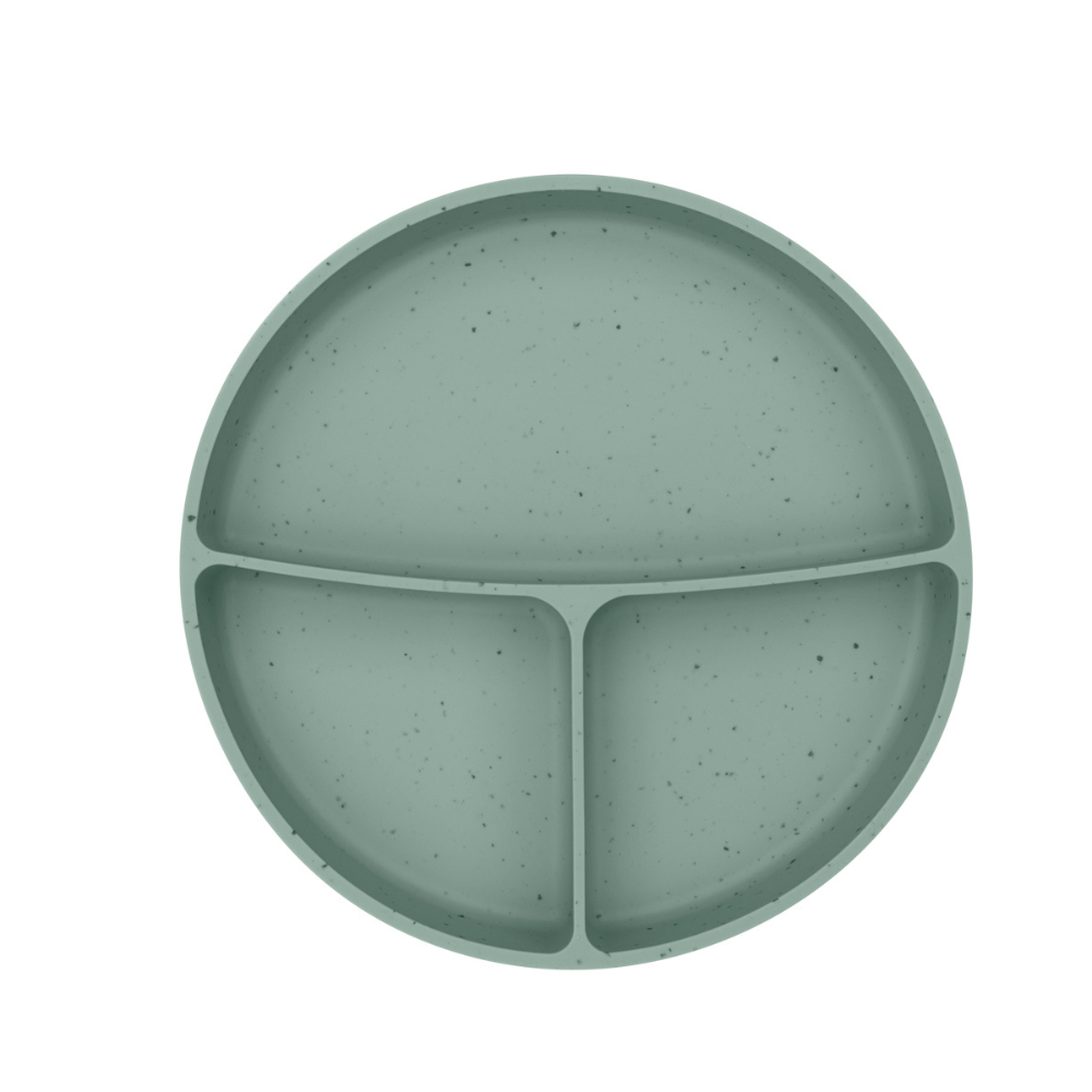 Farfurie pentru bebelusi cu compartimente si baza cu ventuza, Sage, 600 ml, Kikka Boo