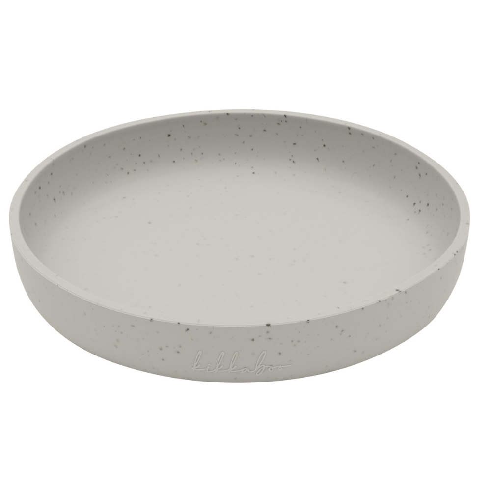 Farfurie pentru bebelusi din silicon alimentar Platinum, Sand, 400 ml, Kikka Boo