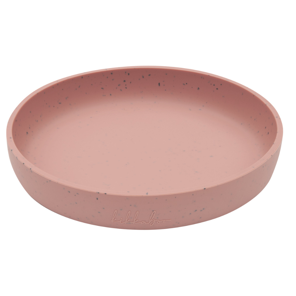 Farfurie pentru bebelusi din silicon alimentar Platinum, Blush, 400 ml, Kikka Boo