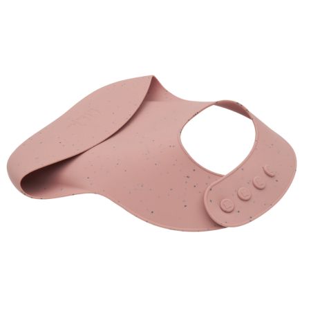Baveta din silicon cu buzunar colector pentru hranire Platinum, Blush, Kikka Boo 743616