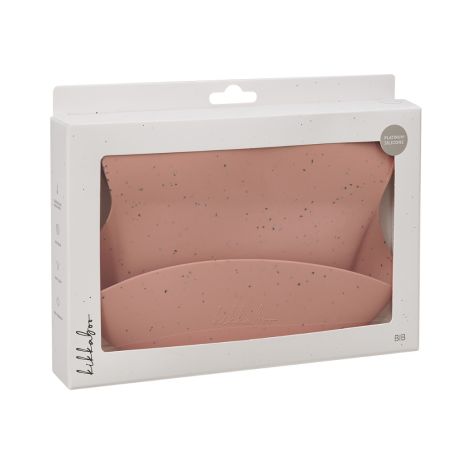 Baveta din silicon cu buzunar colector pentru hranire Platinum, Blush, Kikka Boo 743615