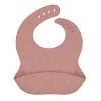 Baveta din silicon cu buzunar colector pentru hranire Platinum, Blush, Kikka Boo