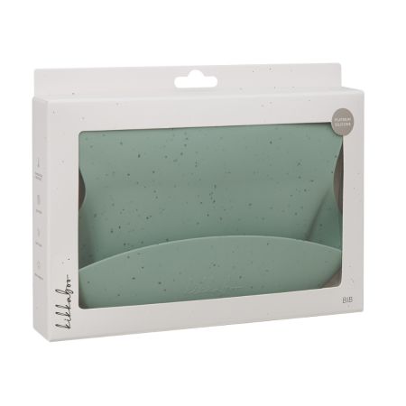 Baveta din silicon cu buzunar colector pentru hranire Platinum, Sage Green, Kikka Boo 743625