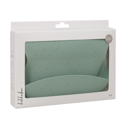 Baveta din silicon cu buzunar colector pentru hranire Platinum, Sage Green, Kikka Boo 743625
