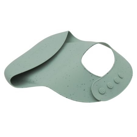Baveta din silicon cu buzunar colector pentru hranire Platinum, Sage Green, Kikka Boo 743626