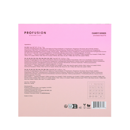 Paleta pentru machiaj cu 23 de nuante, Candy Kisses, 26 g, Profusion Cosmetics 743640