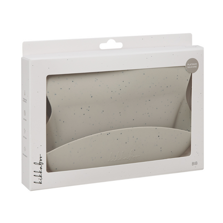 Baveta din silicon cu buzunar colector pentru hranire Platinum, Sand, Kikka Boo 743636