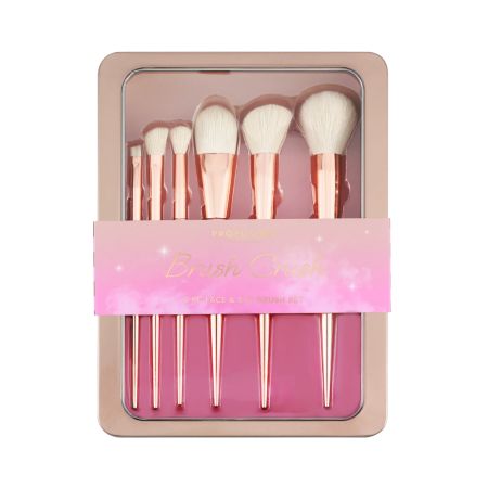 Set 6 pensule pentru machiajul fetei si al ochilor, Brush Crush, Profusion Cosmetics