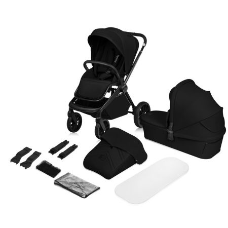 Carucior reversibil  2 in 1 cu landou si ventilatie 3D Mika Plus, pana la 22 kg, Negru, Lionelo 743728