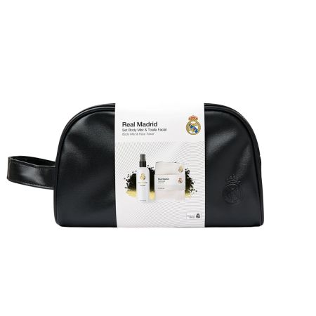 Set pentru barbati cu spray de corp si prosop pentru fata, Real Madrid