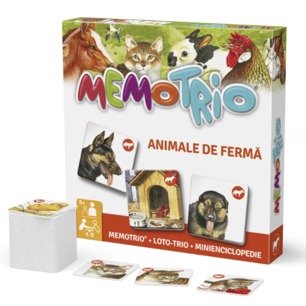 Joc educativ Memotrio, Animale de ferma, 3 ani+, Star-E