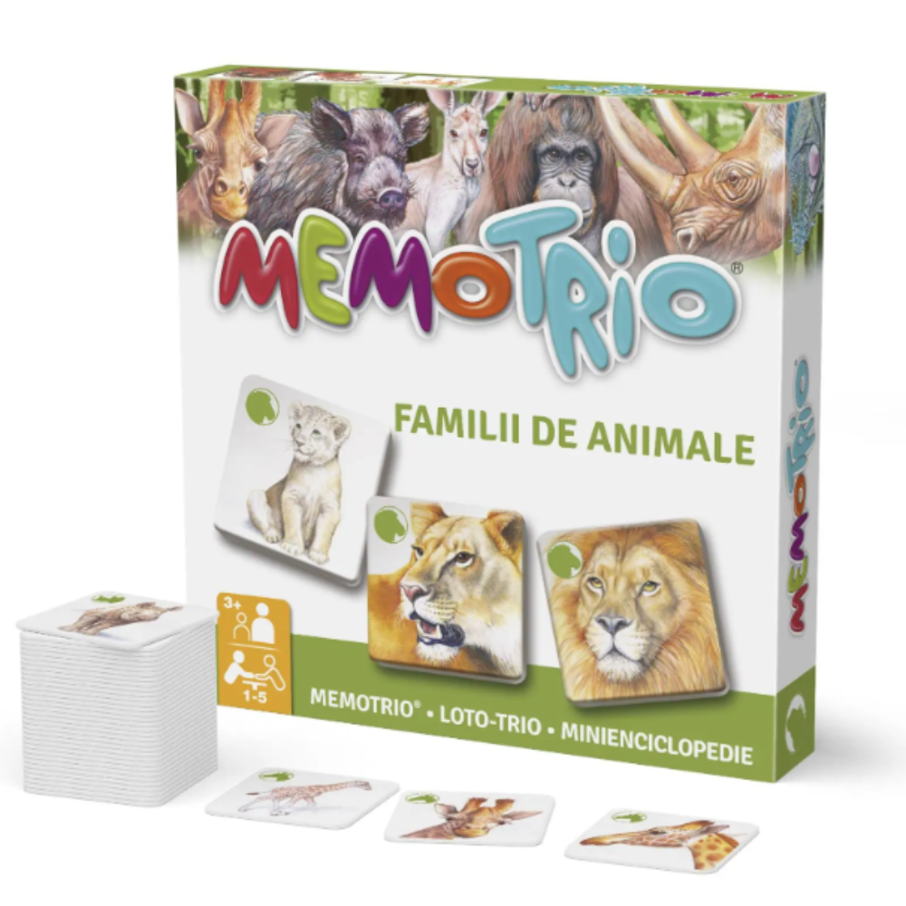 Jocul educativ Memotrio, Familii de Animale, 3 ani+, Star-E