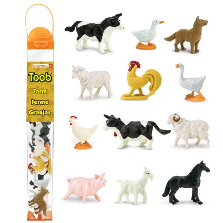 Set figurine pictate manual, Animale de ferma, 3 ani+, 12 bucati, Safari Ltd
