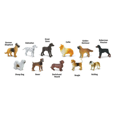 Set figurine pictate manual, Caini, 3 ani+, 11 bucati, Safari Ltd 743882