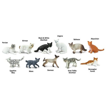 Set figurine pictate manual, Pisici, 3 ani+, 11 bucati, Safari Ltd 743884
