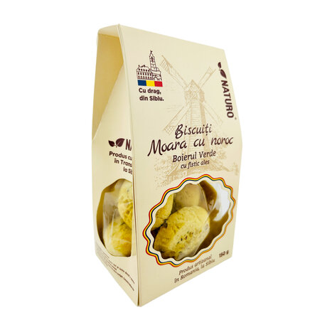 Biscuiti Boierul Verde cu fistic Moara cu Noroc, 150 g, Naturo 816146