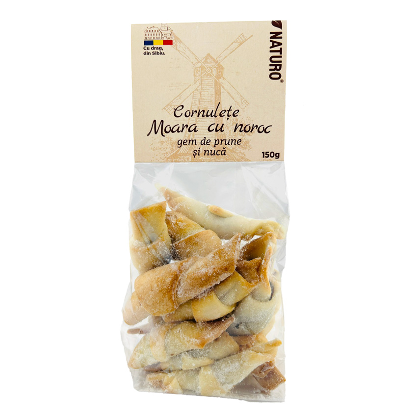 Cornulete gem de prune si nuca Moara cu Noroc, 150 g, Naturo