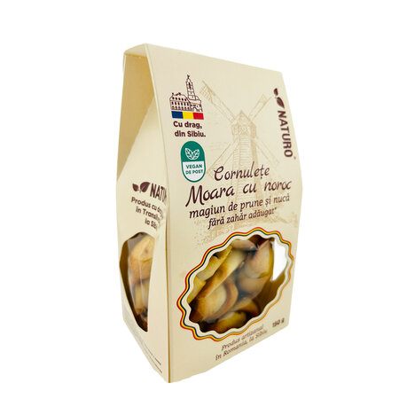 Cornulete cu magiun de prune si nuca Moara cu Noroc, 150 g, Naturo 816143