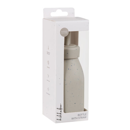 Pahar din silicon cu pai Platinum, Sand, + 18 luni, 200 ml, Kikka Boo 743976