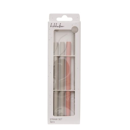 Set 3 paie din silicon + perie de curatare Platinum, Blush, Kikka Boo 743989