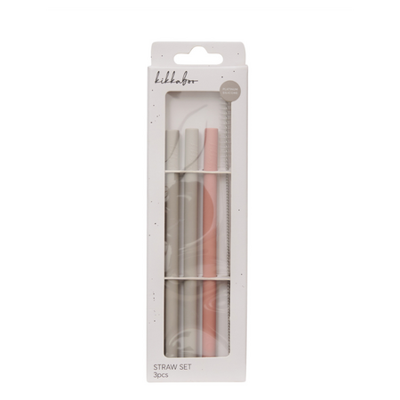 Set 3 paie din silicon + perie de curatare Platinum, Blush, Kikka Boo 743989