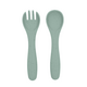 Set furculita si lingurita din silicon Platinum, Sage Green, Kikka Boo 744000