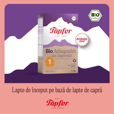 Lapte praf Bio de capra Formula 1, 400 g, Topfer 744101