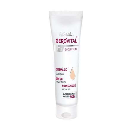 Crema CC cu SPF 20 H3 Evolution, Medium Tint, 30 ml, Gerovital