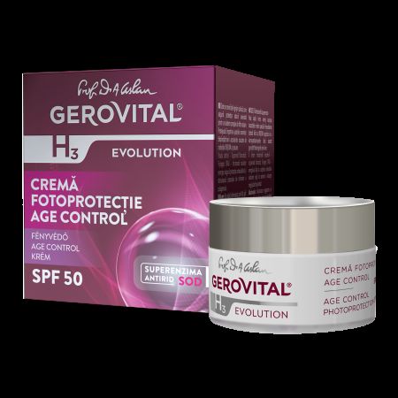 Crema fotoprotectie Age Control cu SPF50 H3 Evolution, 50 ml, Gerovital