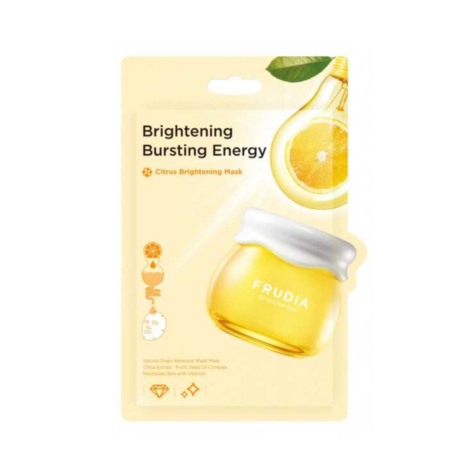 Masca de fata pentru stralucire cu citrice, 20 ml, Frudia
