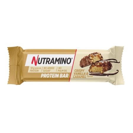 Baton proteic Crispy, vanilie si caramel, 55 g, Nutramino