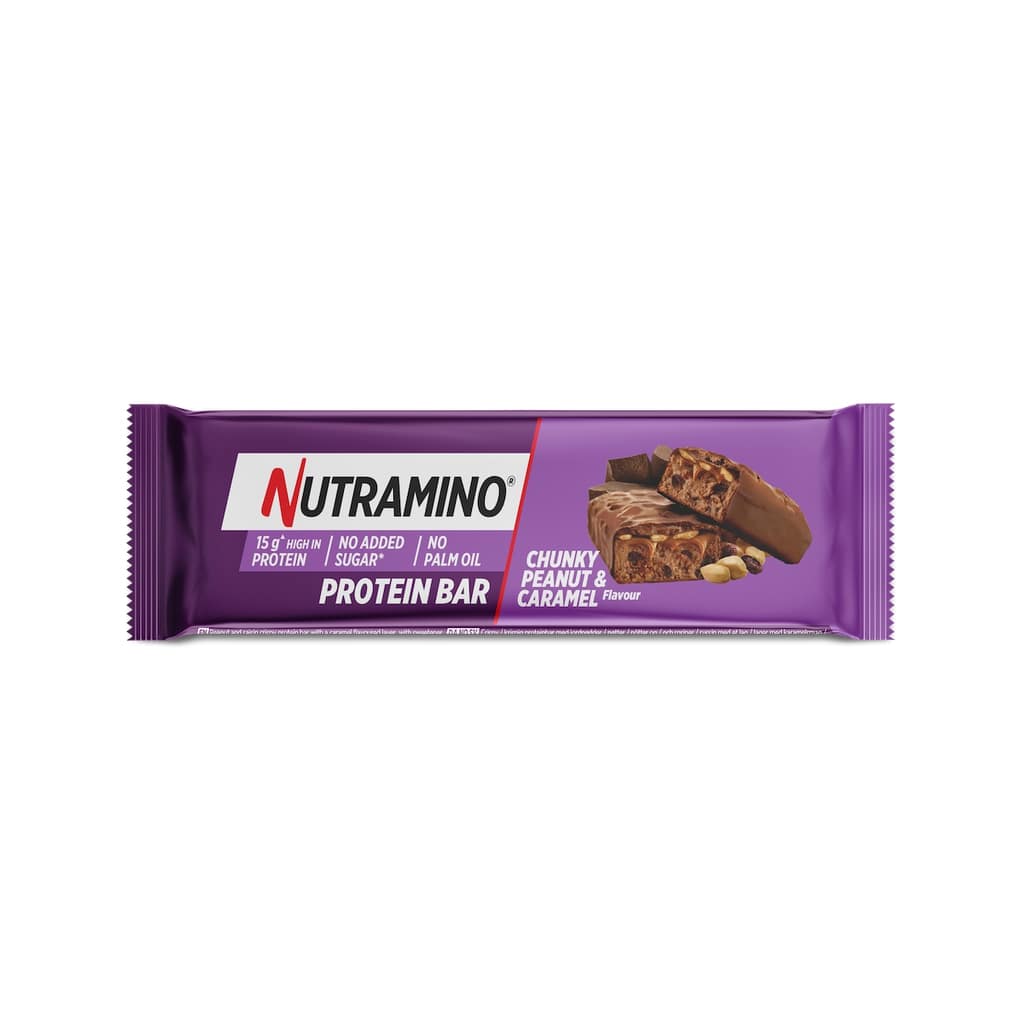 Baton proteic Chunky, caramel si arahide, 55 g, Nutramino