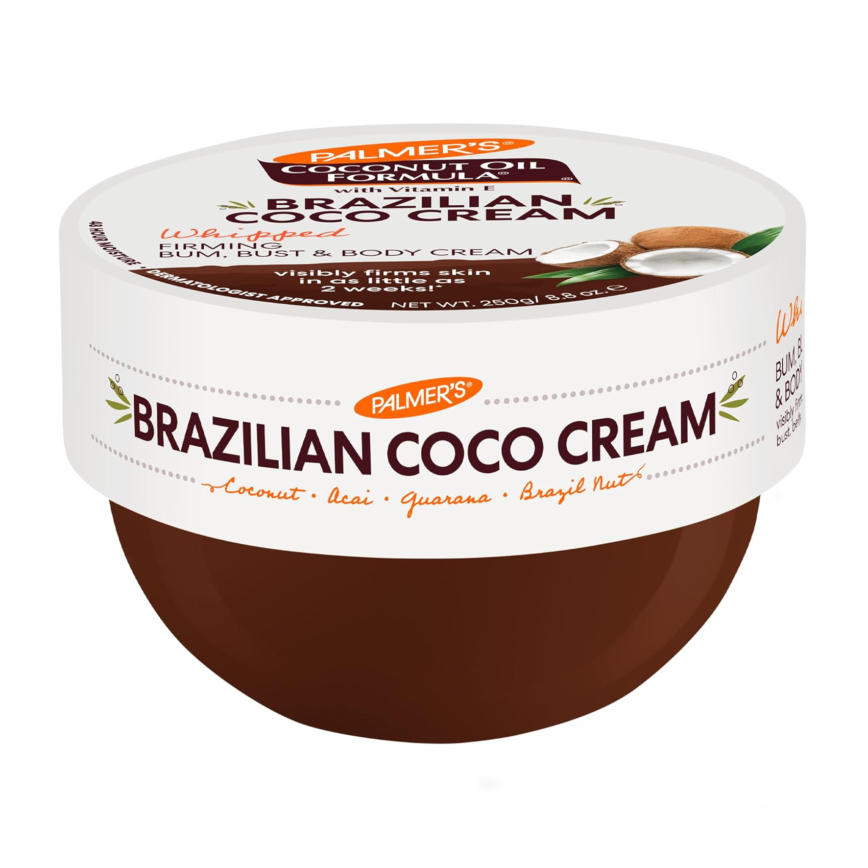 Crema de corp pentru fermitate cu cocos, acai guarana si nuci braziliene, 250 g, Palmer's