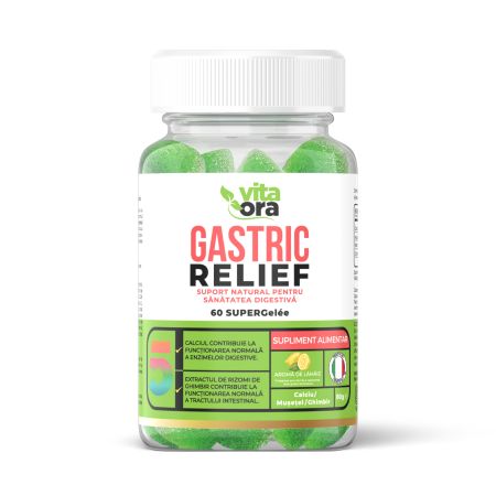 Gastric Relief Super Gelee, aroma de lamaie, 60 jeleuri, Vita Ora