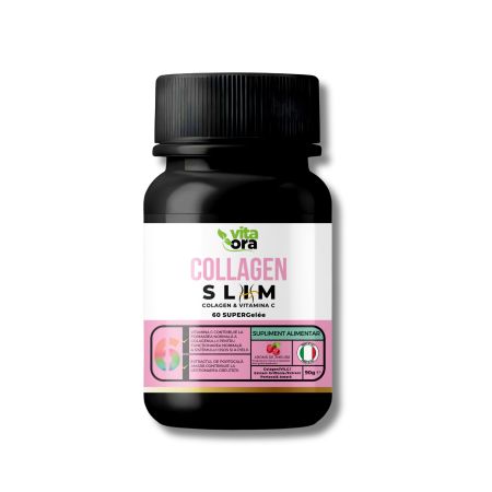 Collagen Slim Super Gelee, aroma de zmeura, 60 jeleuri, Vita Ora