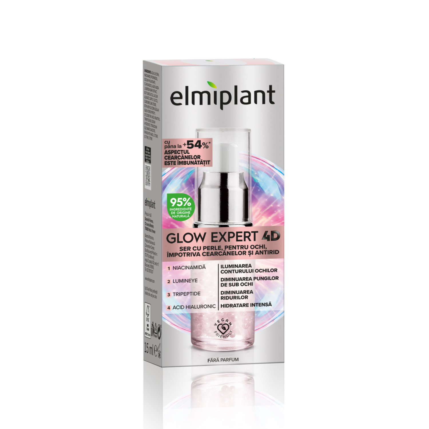 Ser cu perle pentru ochi impotriva petelor pigmentare Glow Expert 4D, 15 ml