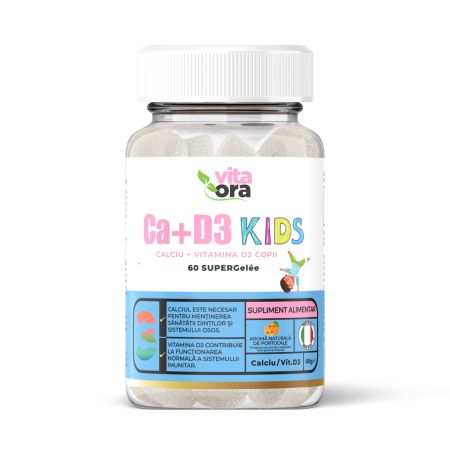 Ca+D3 Kids Super Gelee, 60 jeleuri, Vita Ora