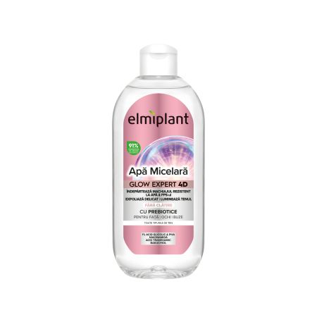 Apa micelara iluminatoare cu Prebiotice Glow Expert 4D, 400 ml, Elmiplant