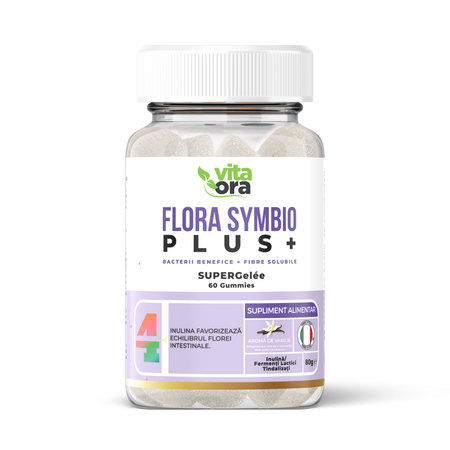 Flora Symbio Plus Super Gelee, aroma de vanilie, 60 jeleuri, Vita Ora
