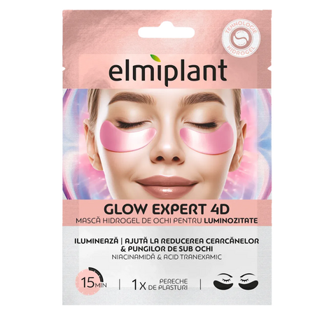 Plasturi de hidrogel pentru ochi Glow Expert 4D, 1 bucata, Elmiplant