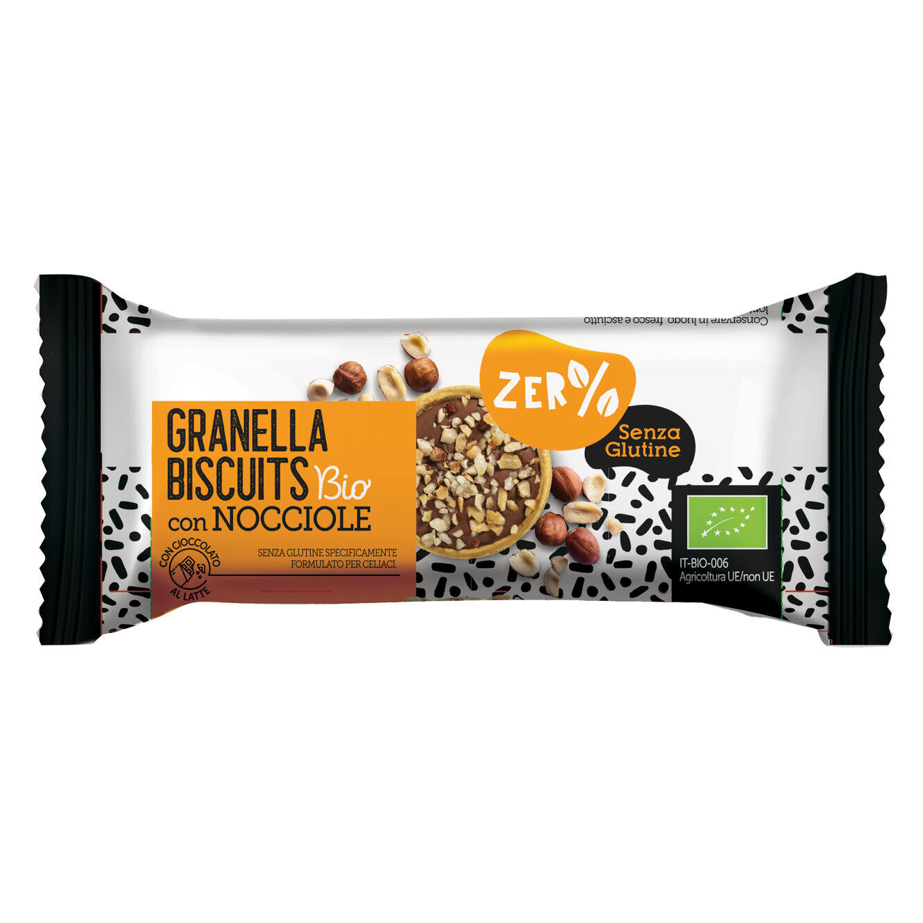 Biscuiti bio cu alune maruntite fara gluten, 24 g, Zer% Glutine