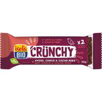 Baton Bio crocant cu ovaz, ciocolata si boabe de cacao, 50 g, Isola Bio
